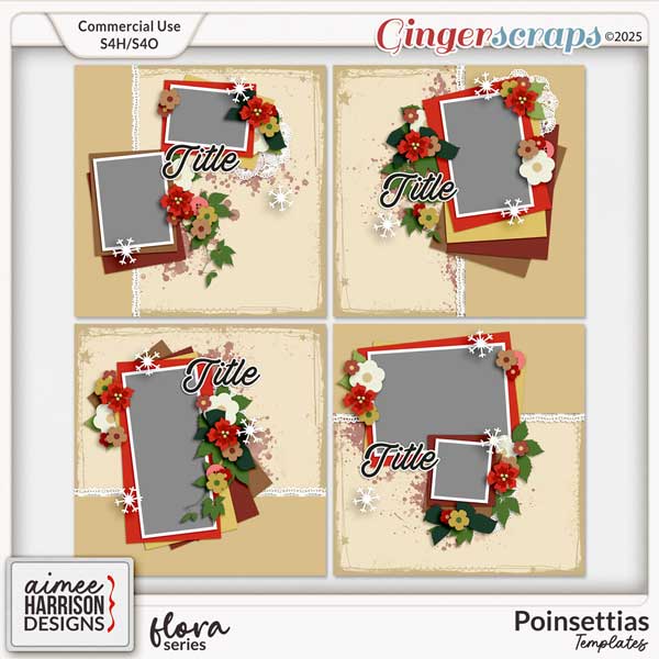 Poinsettias Templates by Aimee Harrison