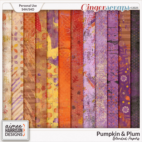 Pumpkln & Plum Blended Papers by Aimee Harrison