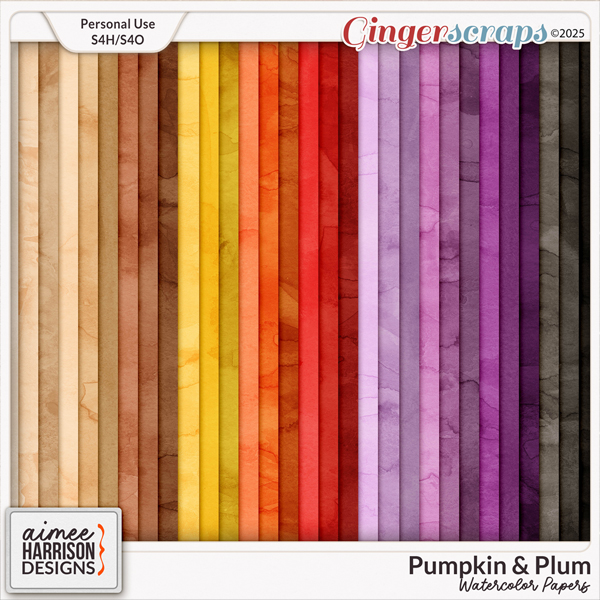 Pumpkln & Plum Watercolor Papers by Aimee Harrison