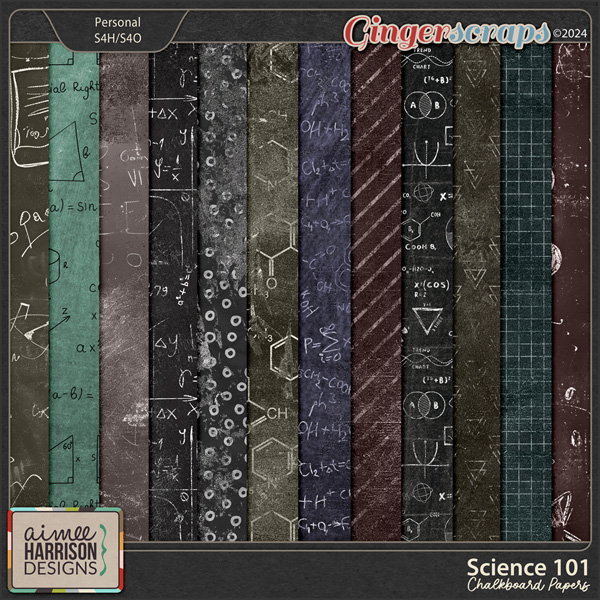 Science 101 Chalkboard Papers by Aimee Harrison