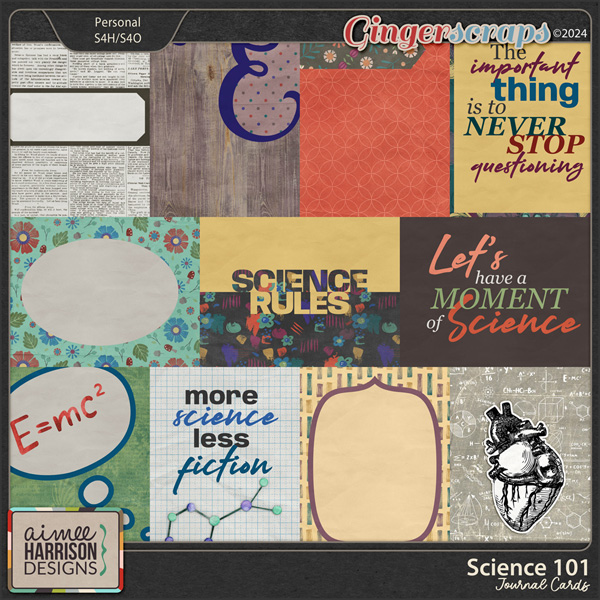 Science 101 Journal Cards by Aimee Harrison