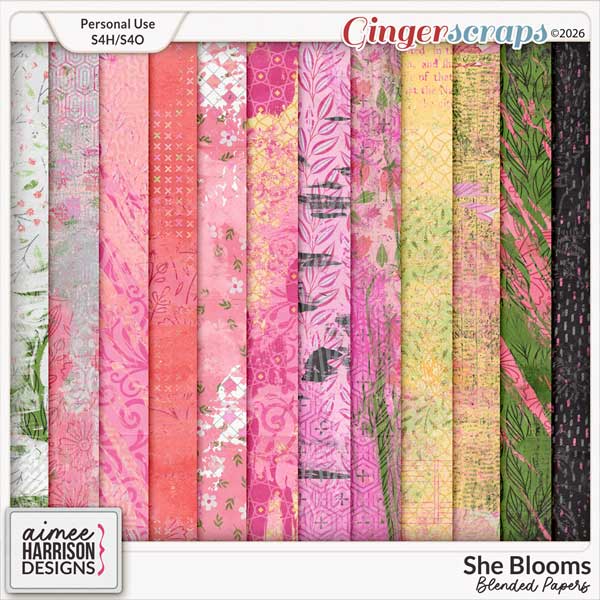 She Blooms Blended Papers by Aimee Harrison