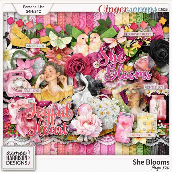 She Blooms Page Kit by Aimee Harrison