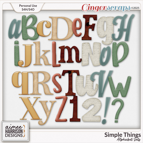 Simple Things Alphabet Sets by Aimee Harrison
