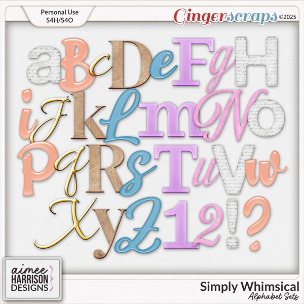 Simply Whimsical Alphabet Sets by Aimee Harrison