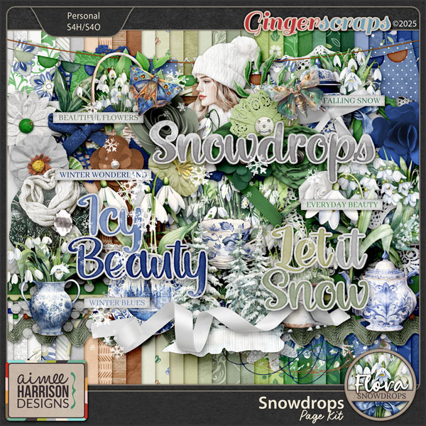 Snowdrops Page Kit by Aimee Harrison