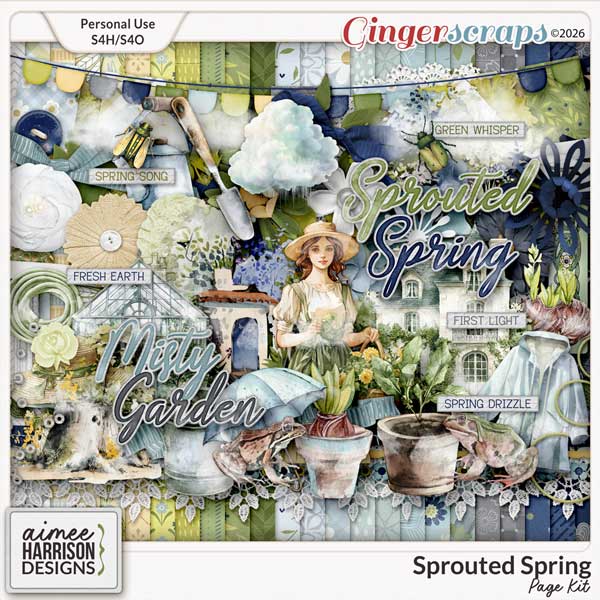 Sprouted Spring Page Kit by Aimee Harrison