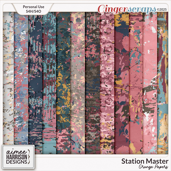 Station Master Grunge Papers by Aimee Harrison