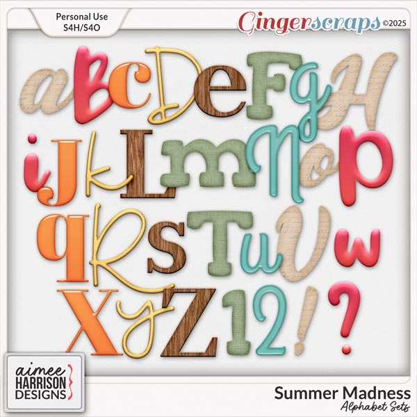 Summer Madness Alphabet Sets by Aimee Harrison