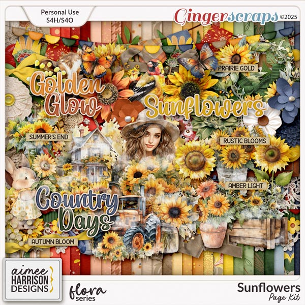 Sunflowers Page Kit by Aimee Harrison