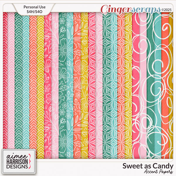 Sweet as Candy Accent Papers by Aimee Harrison