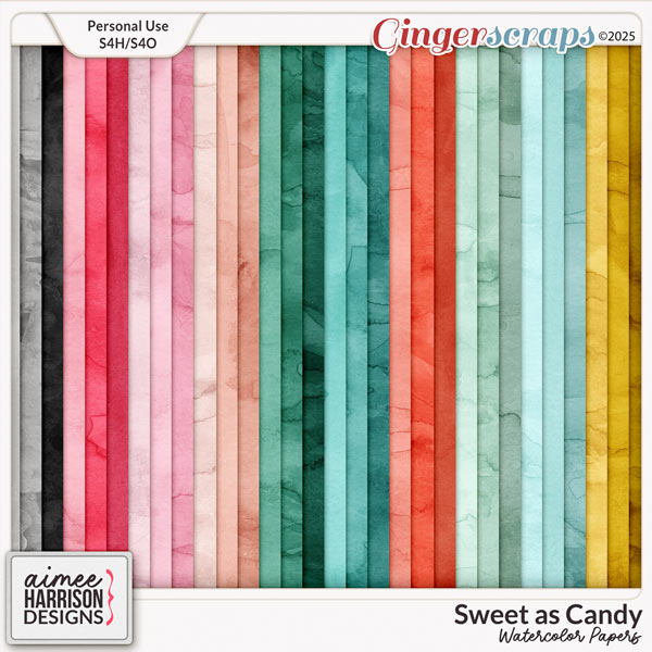 Sweet as Candy Watercolor Papers by Aimee Harrison