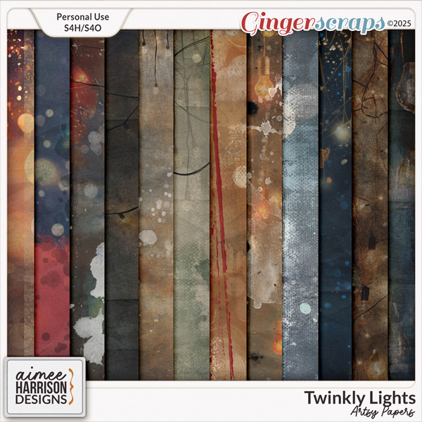Twinkly Lights Artsy Papers by Aimee Harrison