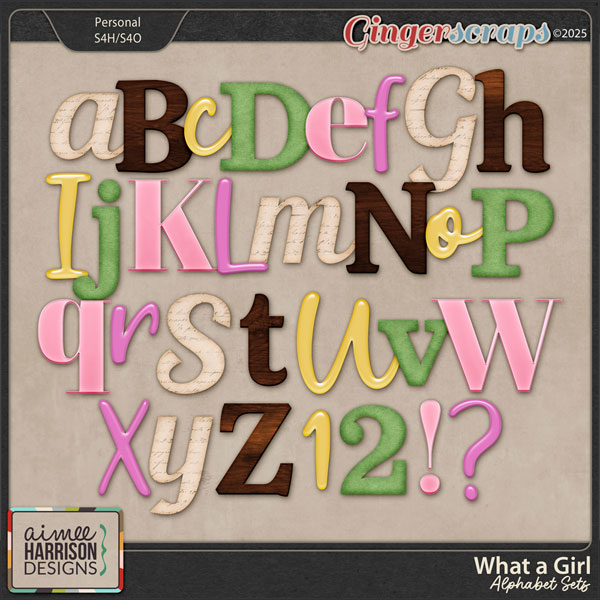 What a Girl Alphabet Sets by Aimee Harrison