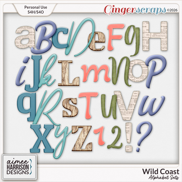 Wild Coast Alphabet Sets by Aimee Harrison