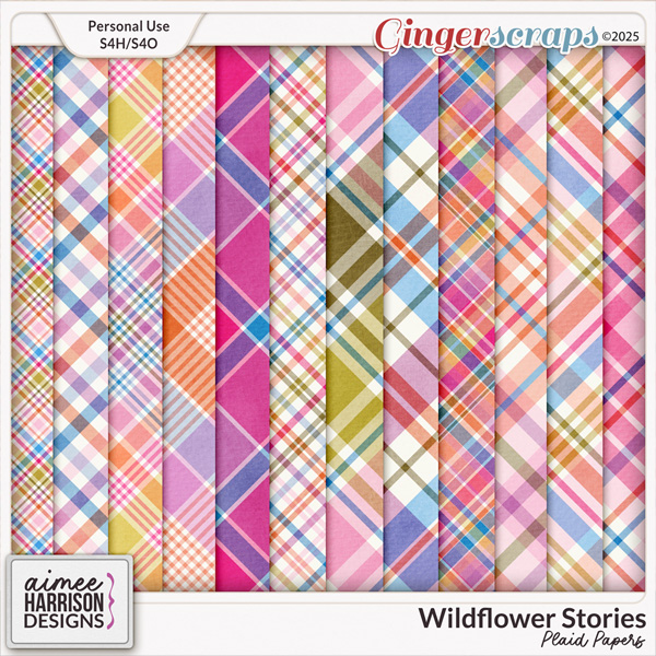 Wildflower Stories Plaid Papers by Aimee Harrison