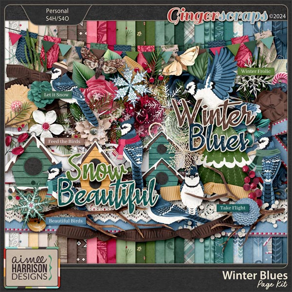 Winter Blues Page Kit by Aimee Harrison