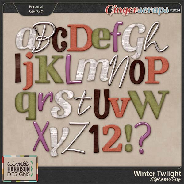 Winter Twilight Alphabet Sets by Aimee Harrison