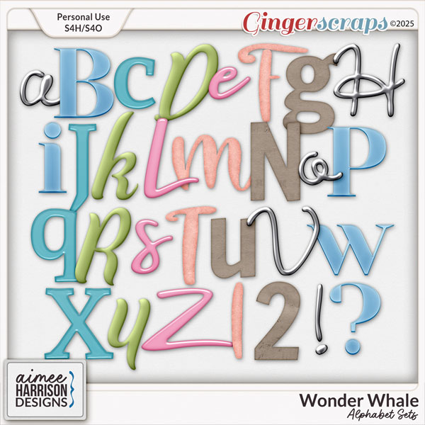 Wonder Whale Alphabet Sets by Aimee Harrison