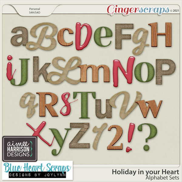 Holiday in your Heart Alpha Sets by Aimee Harrison and Blue Heart Scraps