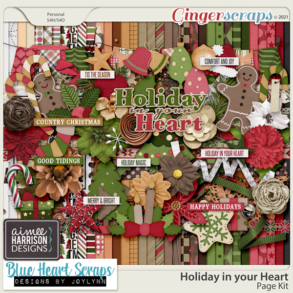 Holiday in your Heart Page Kit by Aimee Harrison and Blue Heart Scraps