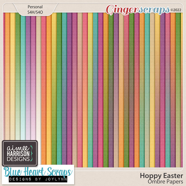 Hoppy Easter Ombre Papers by Aimee Harrison & Blue Heart Scraps