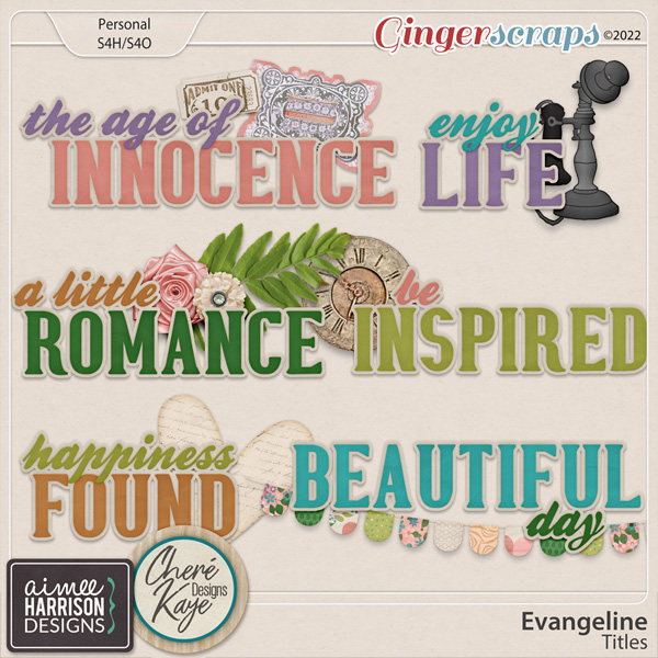 Evangeline Titles by Aimee Harrison and Chere Kaye Designs