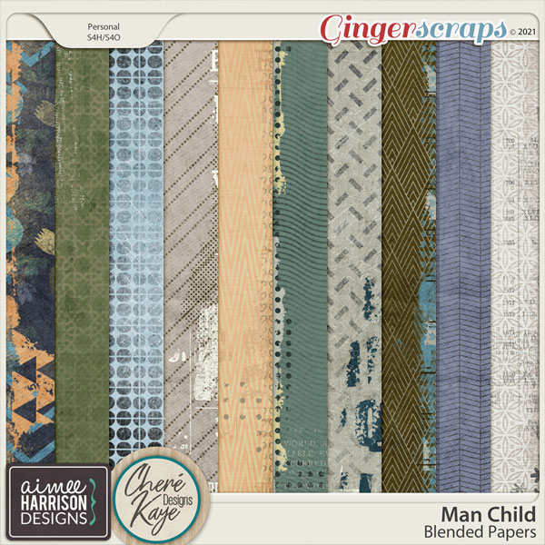 Man Child Blended Papers by Aimee Harrison and Chere Kaye Designs
