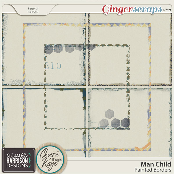 Man Child Painted Borders by Aimee Harrison and Chere Kaye Designs