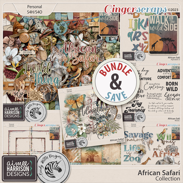 Safari Adventure Scrapbook Layout Kit