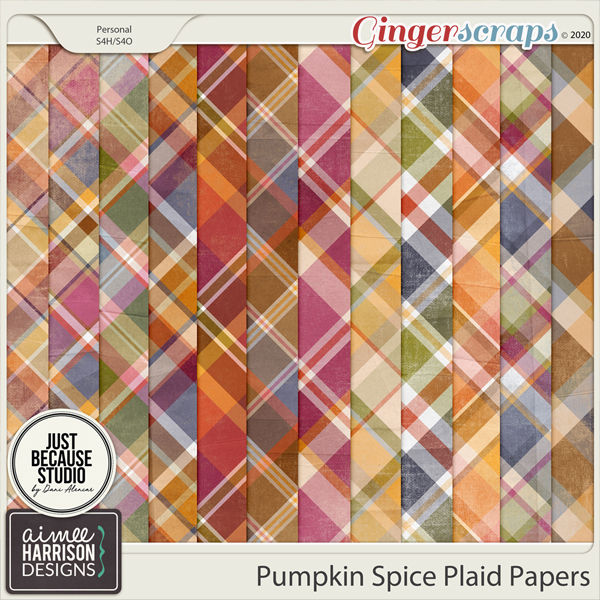 Pumpkin Spice Plaid Papers by Aimee Harrison and JB Studio