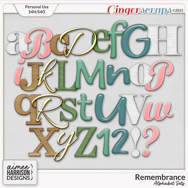 Remembrance Alphabet Sets by Aimee Harrison