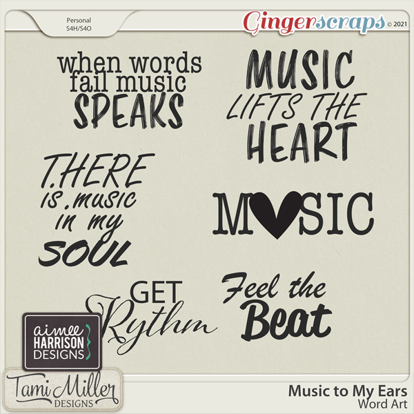 Music to My Ears Word Art by Tami Miller and Aimee Harrison