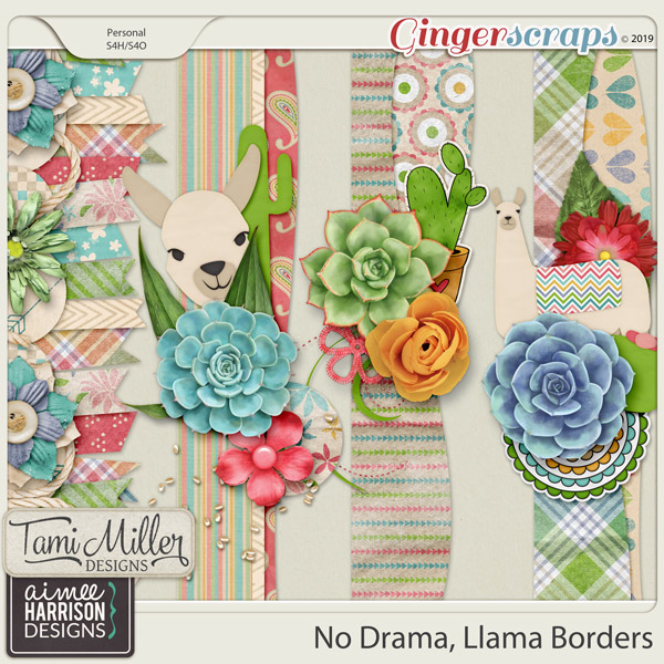 No Drama Llama Borders by Tami Miller Designs