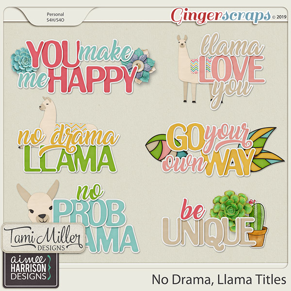 No Drama Llama Titles by Tami Miller Designs