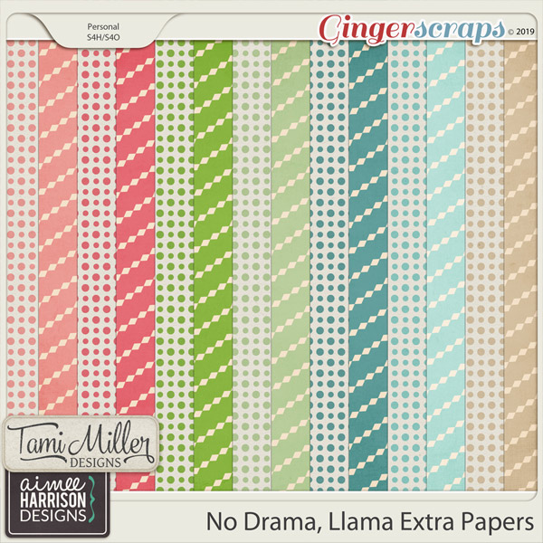 No Drama Llama Extra Papers by Tami Miller Designs