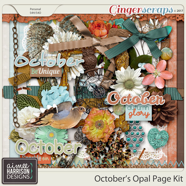 October's Opal Page Kit by Aimee Harrison