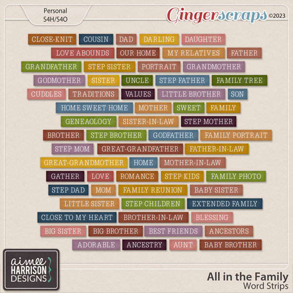 All In the Family Word Strips by Aimee Harrison