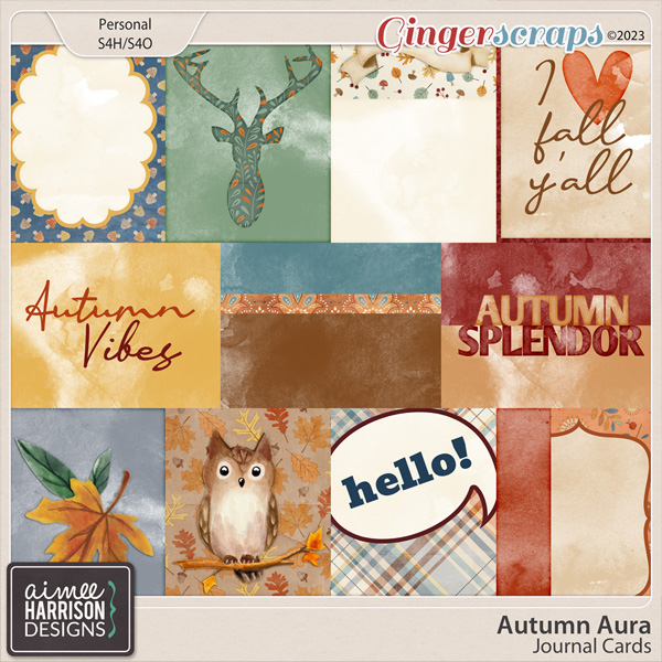 Autumn Aura Journal Cards by Aimee Harrison