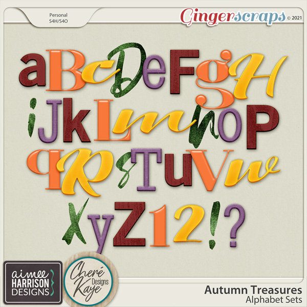 Autumn Treasures Alpha Sets by Aimee Harrison and Chere Kaye Designs