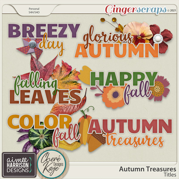 Autumn Treasures Titles by Aimee Harrison and Chere Kaye Designs