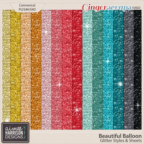 Beautiful Balloon Glitters by Aimee Harrison