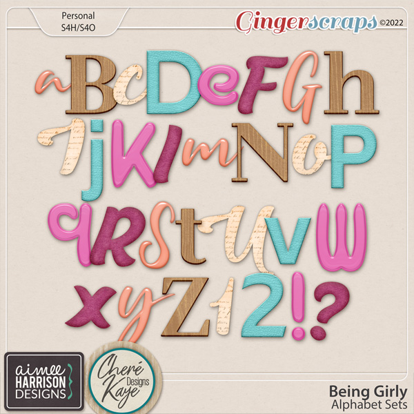 Being Girly Alpha Sets by Aimee Harrison and Chere Kaye Designs