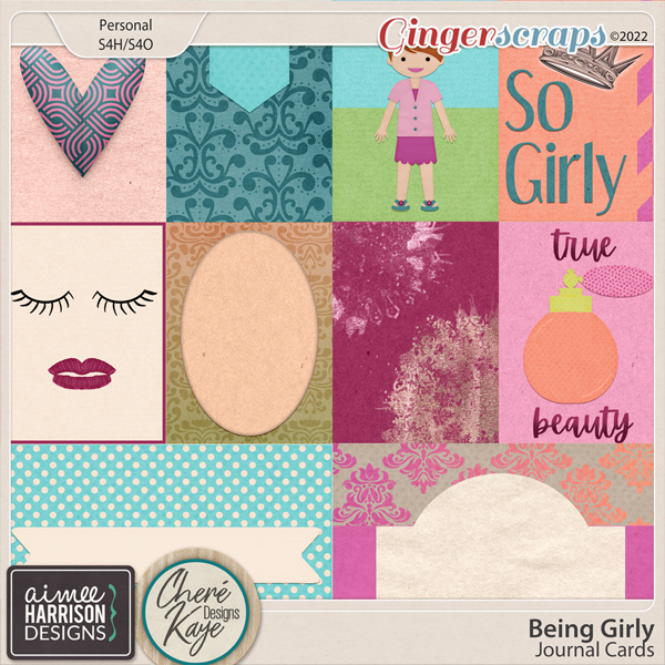 Being Girly Journal Cards by Aimee Harrison and Chere Kaye Designs