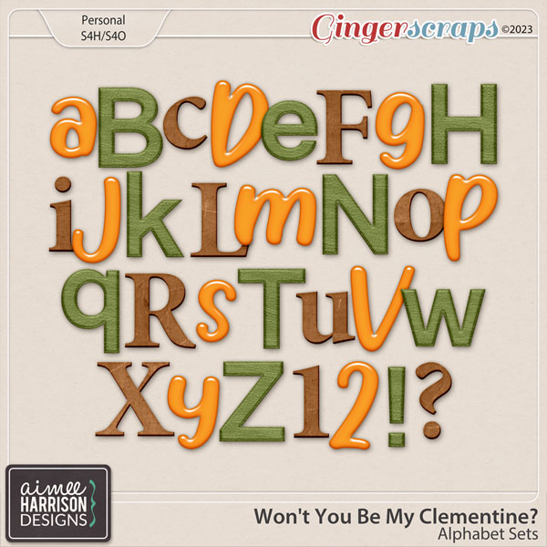 Won't You Be My Clementine? Alpha Sets by Aimee Harrison