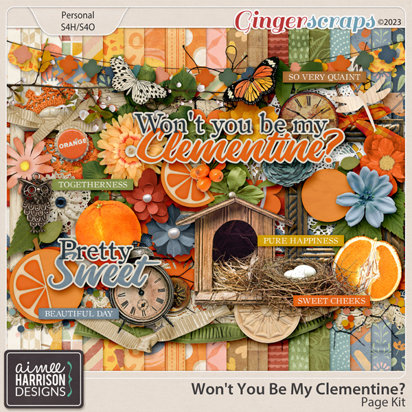 Won't You Be My Clementine? Page Kit by Aimee Harrison