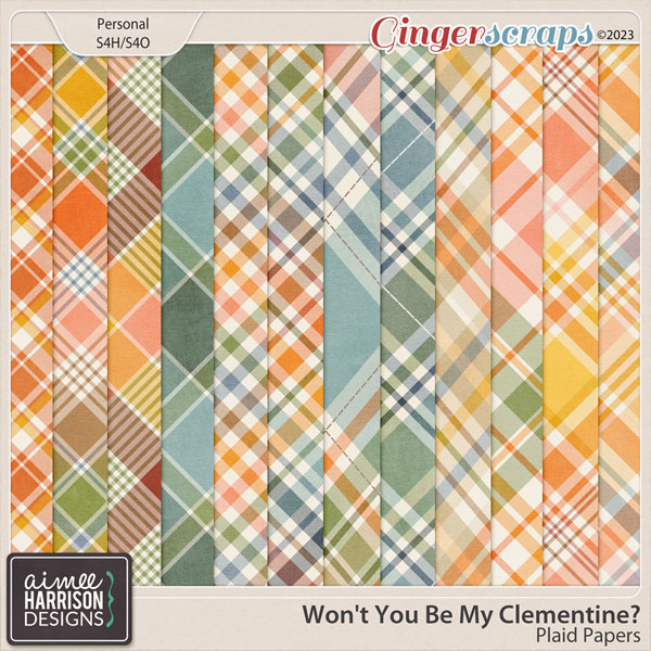 Won't You Be My Clementine? Plaid Papers by Aimee Harrison