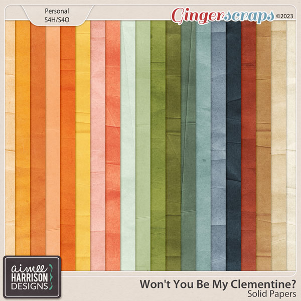 Won't You Be My Clementine? Solid Papers by Aimee Harrison