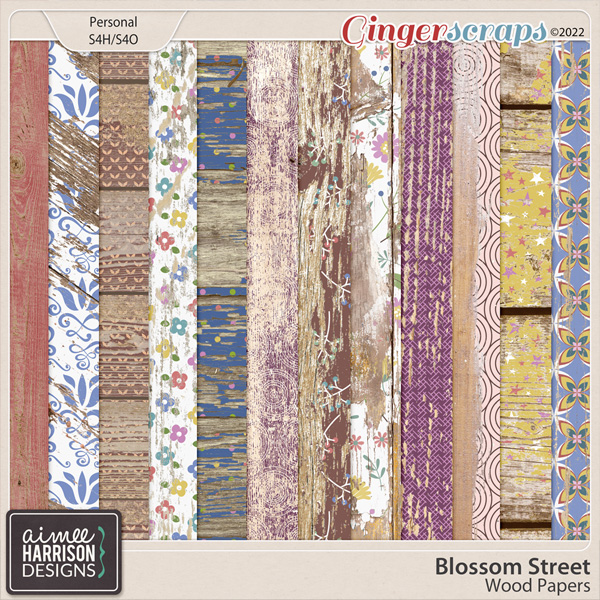 Blossom Street Wood Papers by Aimee Harrison