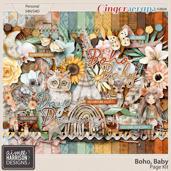 Boho Baby Page Kit by Aimee Harrison